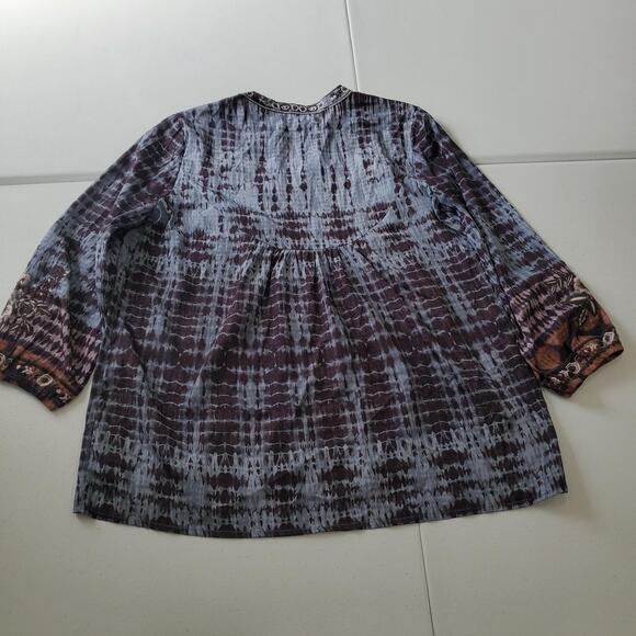 Love Kyla Tunic Top Womens Large Embroidered Boho Floral Blouse India - Picture 3 of 10